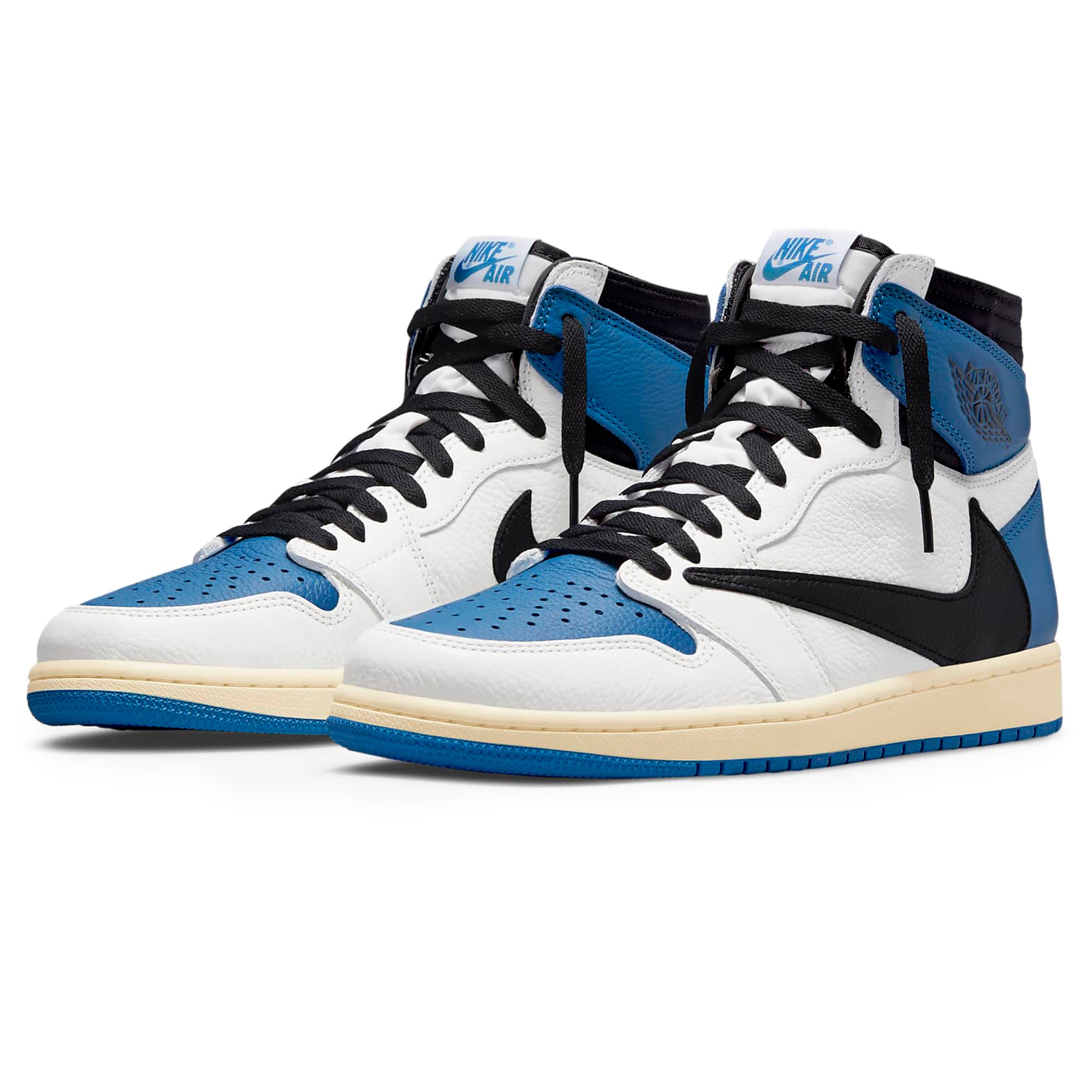 Front side View of Travis Scott x Air Jordan 1 High OG SP Fragment Design DH3227-105